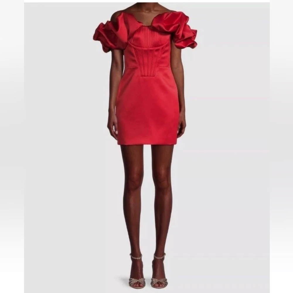 Lavish Alice Red Off-Shoulder Mini Dress